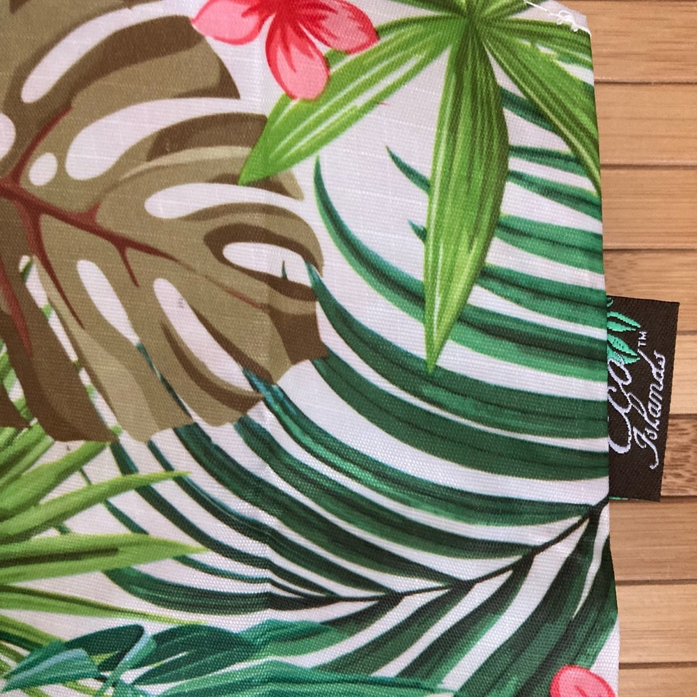 Eco Islands Monstera and Pikake Hawaiian Folding Shopping bag - Picture 5 of 9